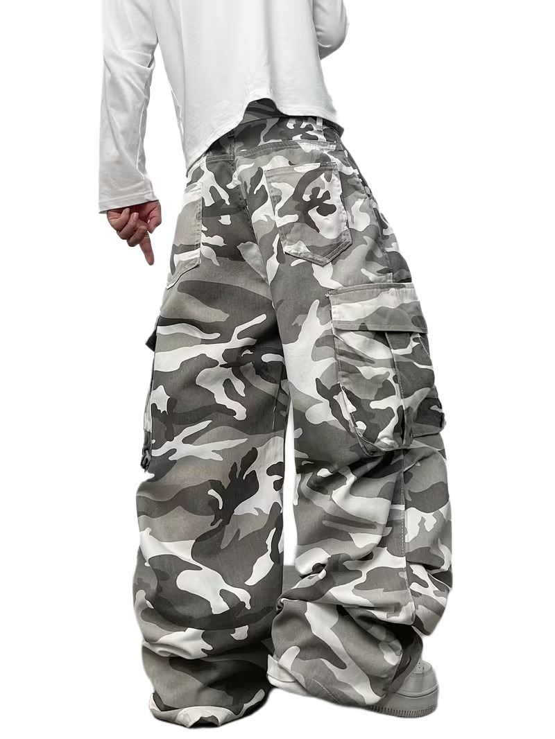 "ARCTIC CAMO" BAGGY CARGO JEANS
