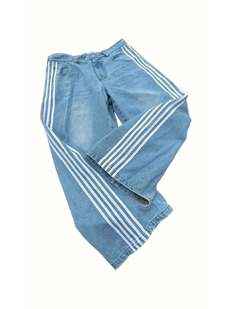 "STRIPES" BAGGY JEANS