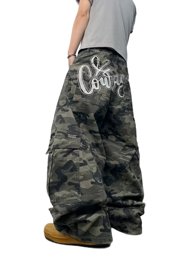 "CAMO" BAGGY CARGO JEANS