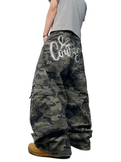 "CAMO" BAGGY CARGO JEANS