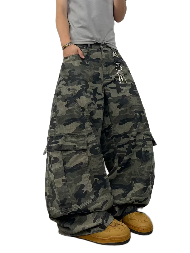 "CAMO" BAGGY CARGO JEANS