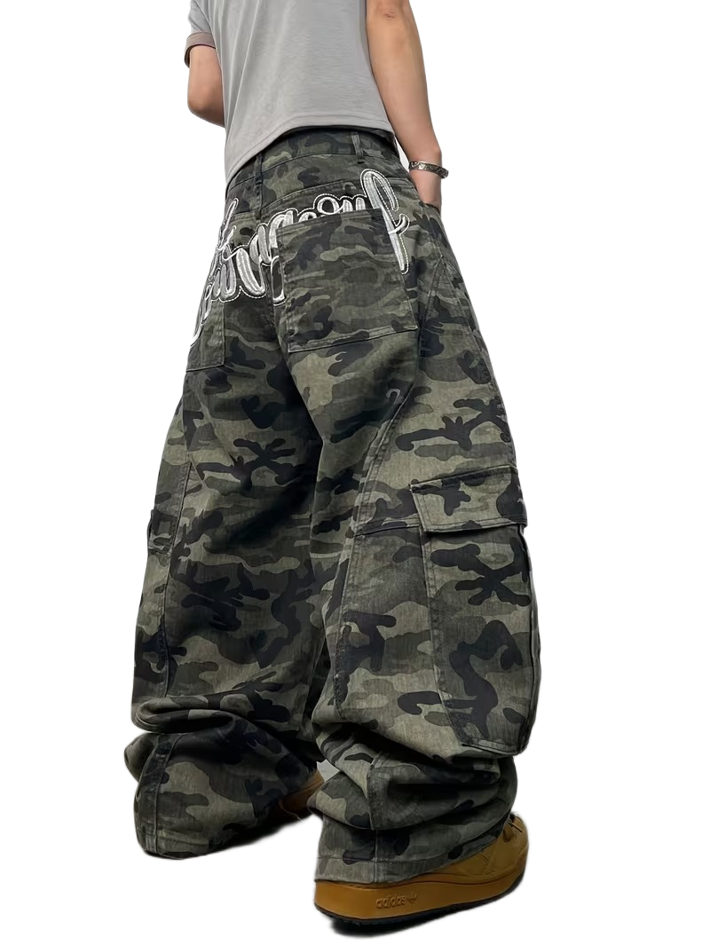 "CAMO" BAGGY CARGO JEANS