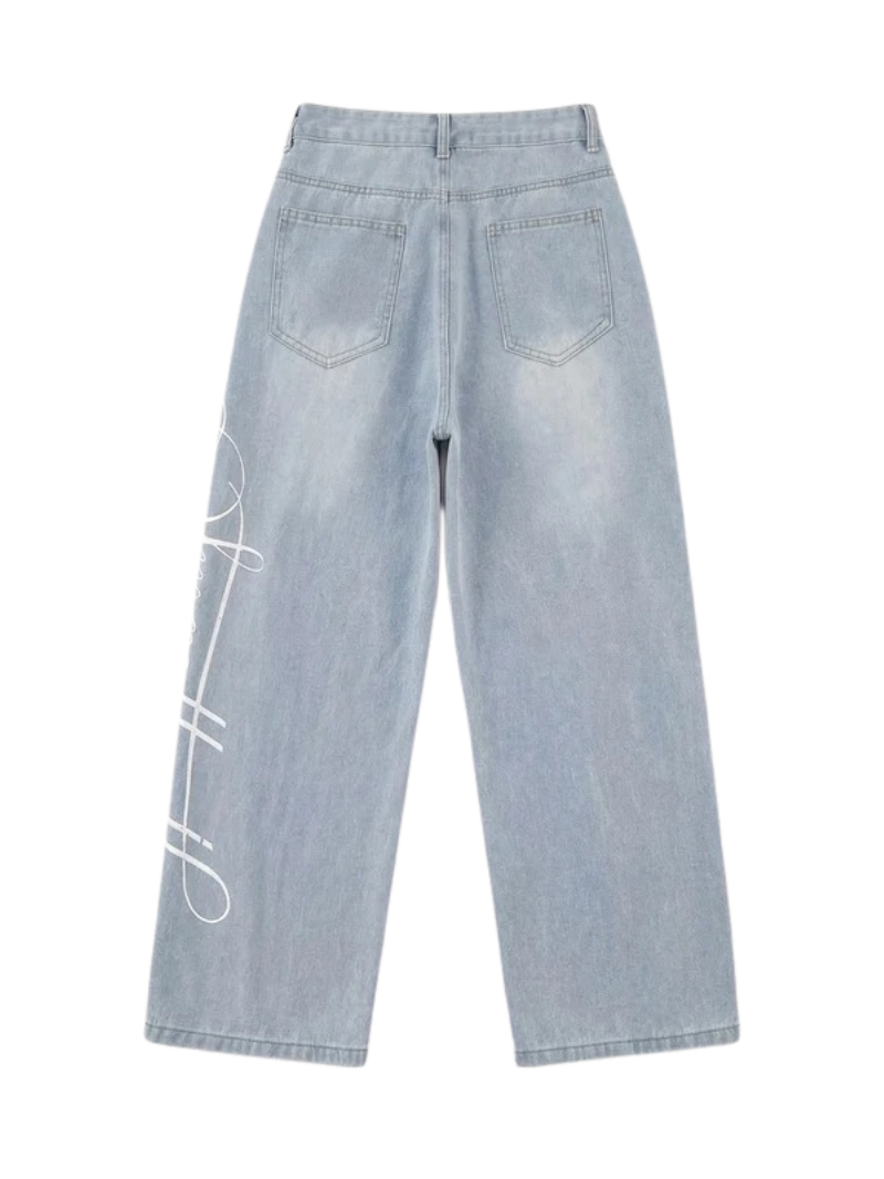 "LETTERS" BAGGY JEANS