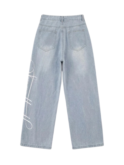 "LETTERS" BAGGY JEANS