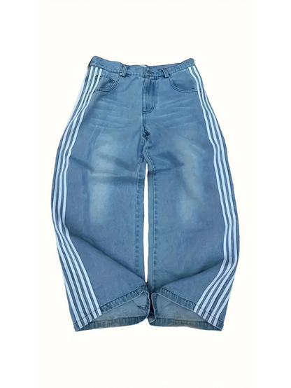 "STRIPES" BAGGY JEANS
