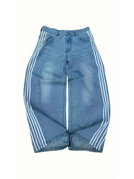 "STRIPES" BAGGY JEANS