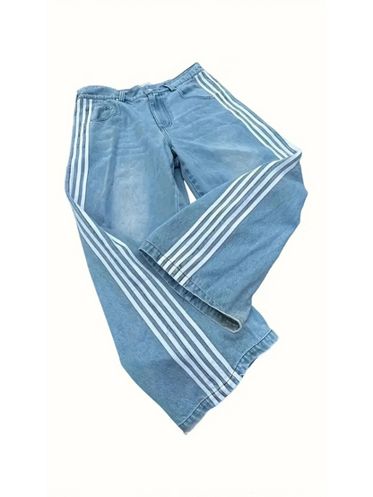 "STRIPES" BAGGY JEANS