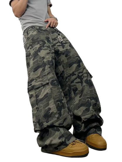 "CAMO" BAGGY CARGO JEANS