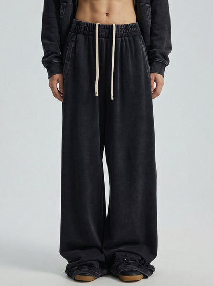 "WASHED AND DISTRESSED" BAGGY SWEATPANTS