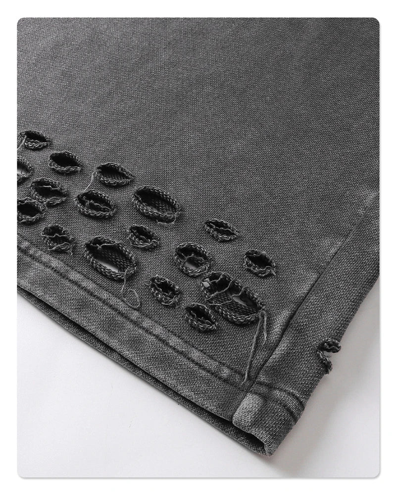 "WASHED AND DISTRESSED" BAGGY SWEATPANTS