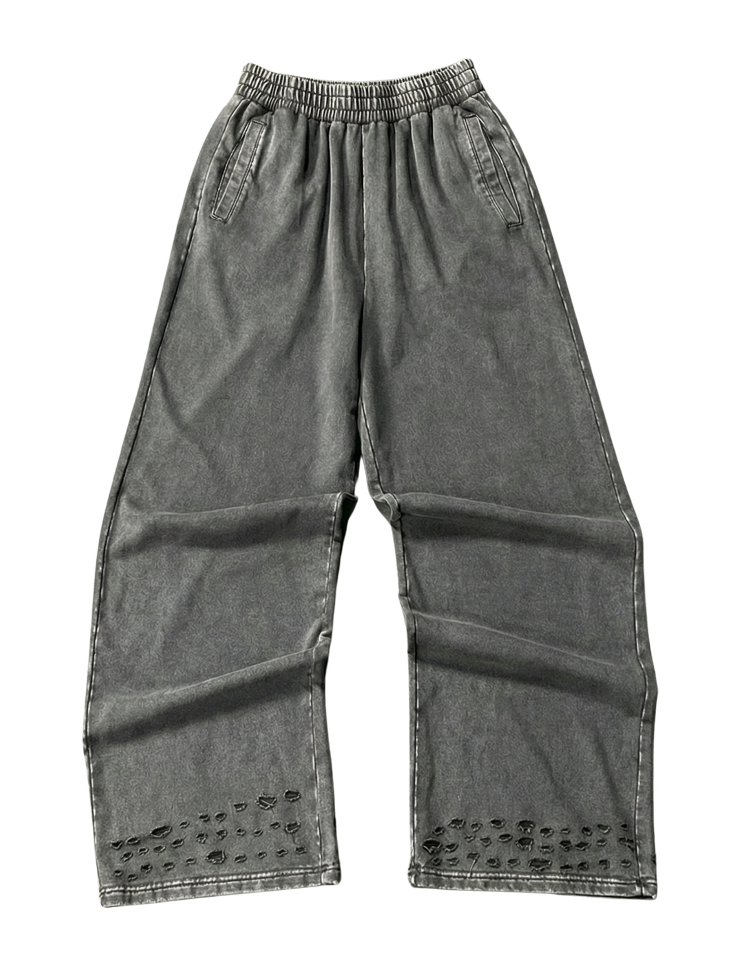 "WASHED AND DISTRESSED" BAGGY SWEATPANTS