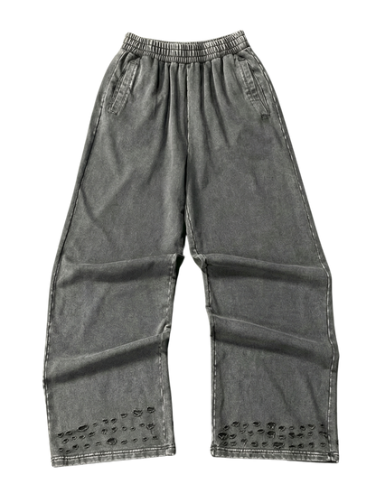 "WASHED AND DISTRESSED" BAGGY SWEATPANTS