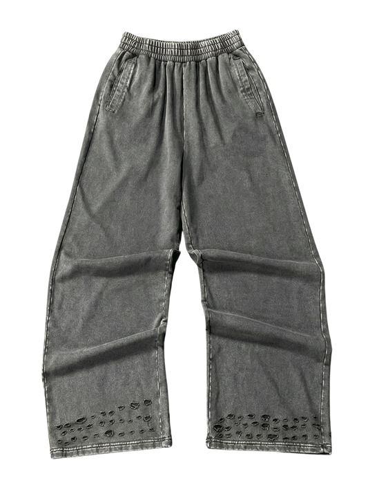 "WASHED AND DISTRESSED" BAGGY SWEATPANTS