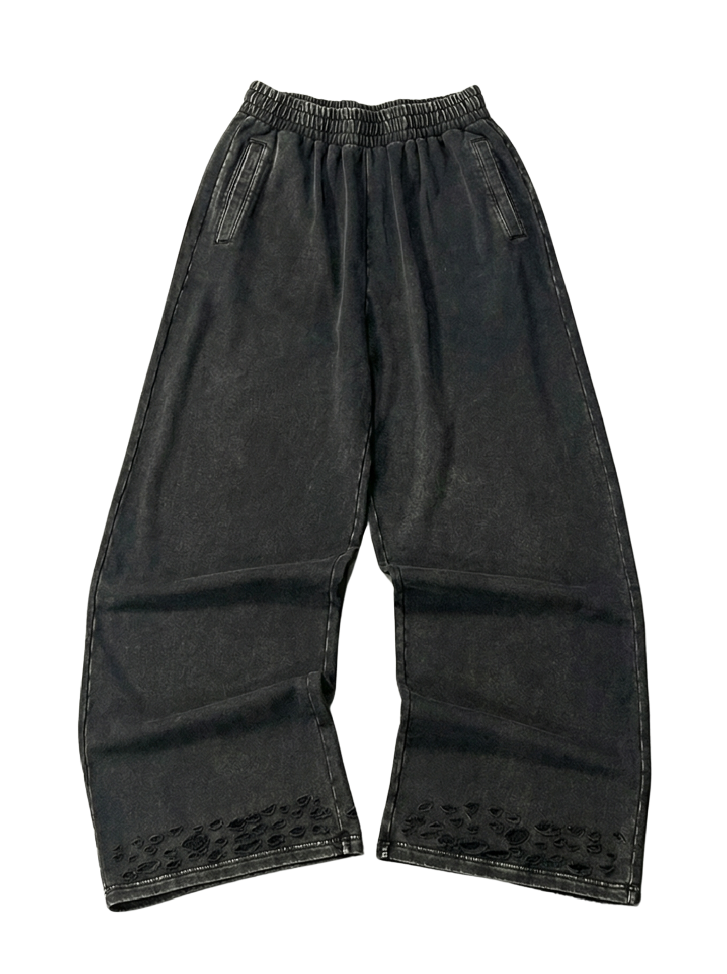 "WASHED AND DISTRESSED" BAGGY SWEATPANTS