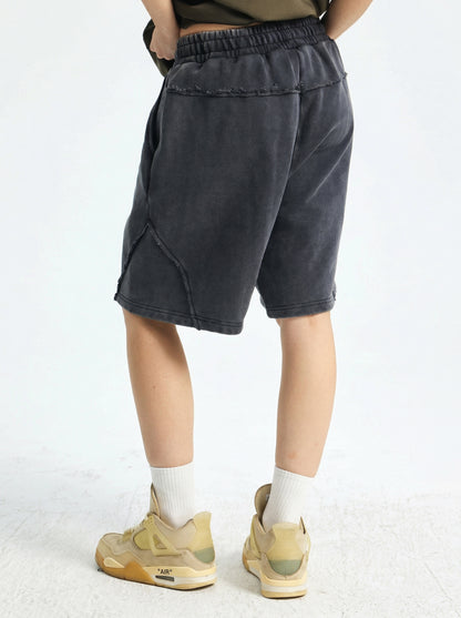 "WASHED AND DISTRESSED" LOOSE SHORTS