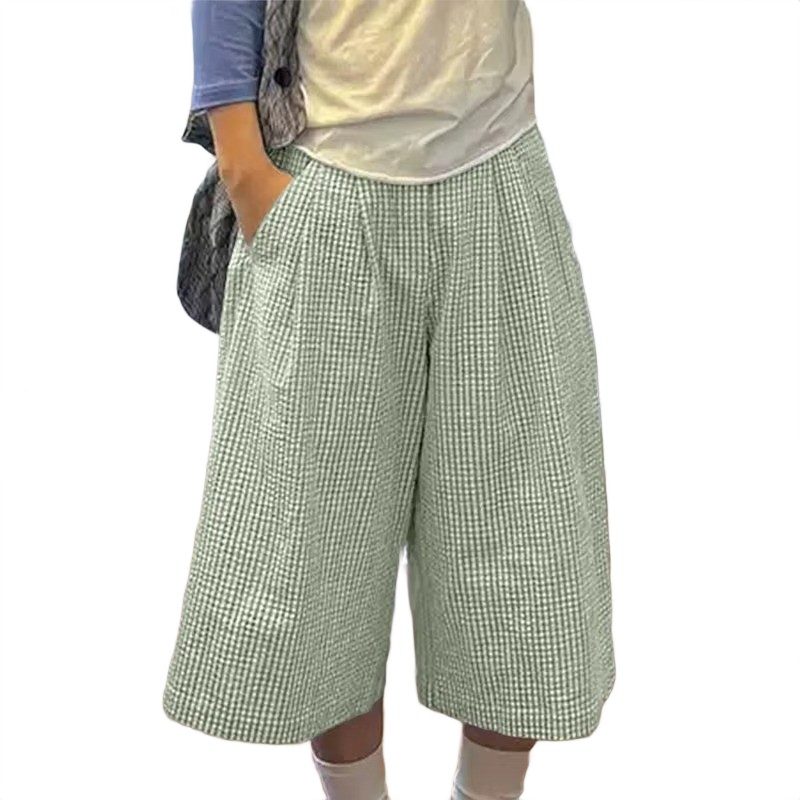 "PLAID" BAGGY SHORTS