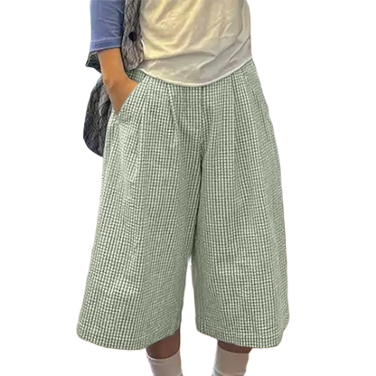 "PLAID" BAGGY SHORTS