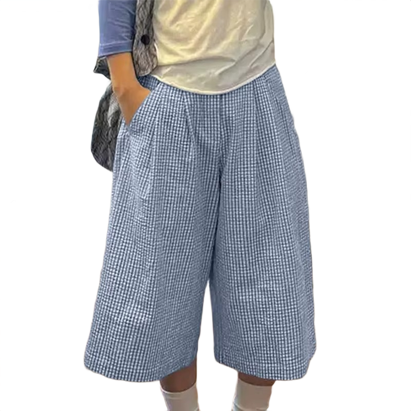 "PLAID" BAGGY SHORTS