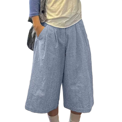 "PLAID" BAGGY SHORTS