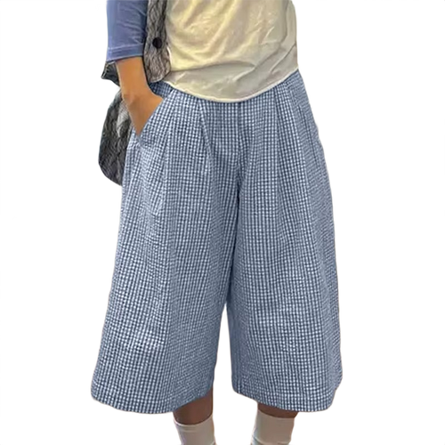 "PLAID" BAGGY SHORTS