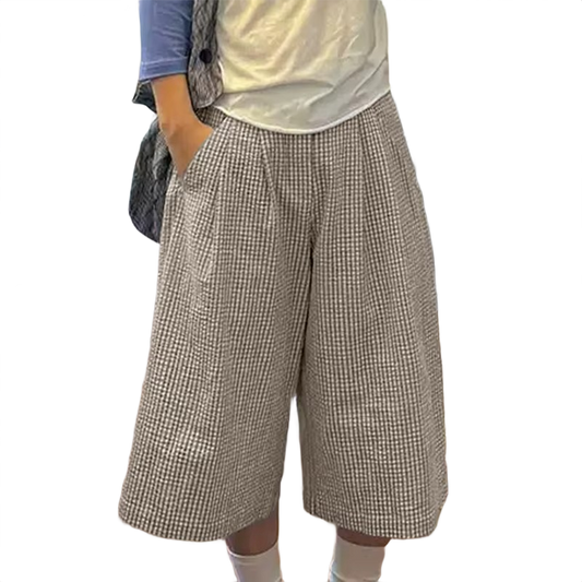 "PLAID" BAGGY SHORTS