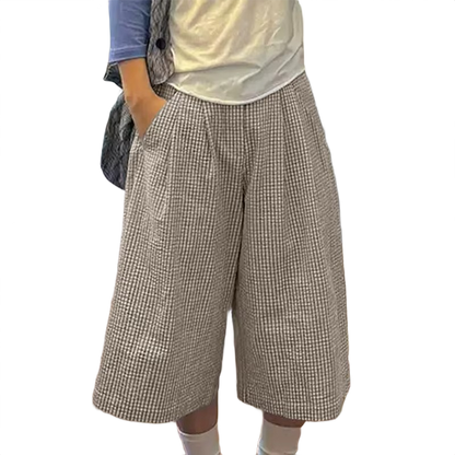 "PLAID" BAGGY SHORTS