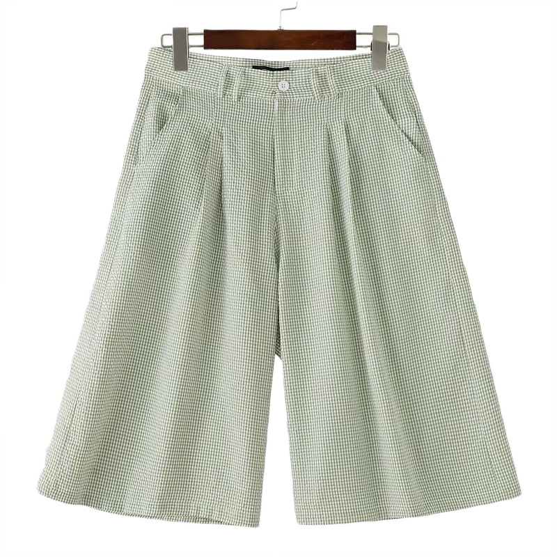 "PLAID" BAGGY SHORTS