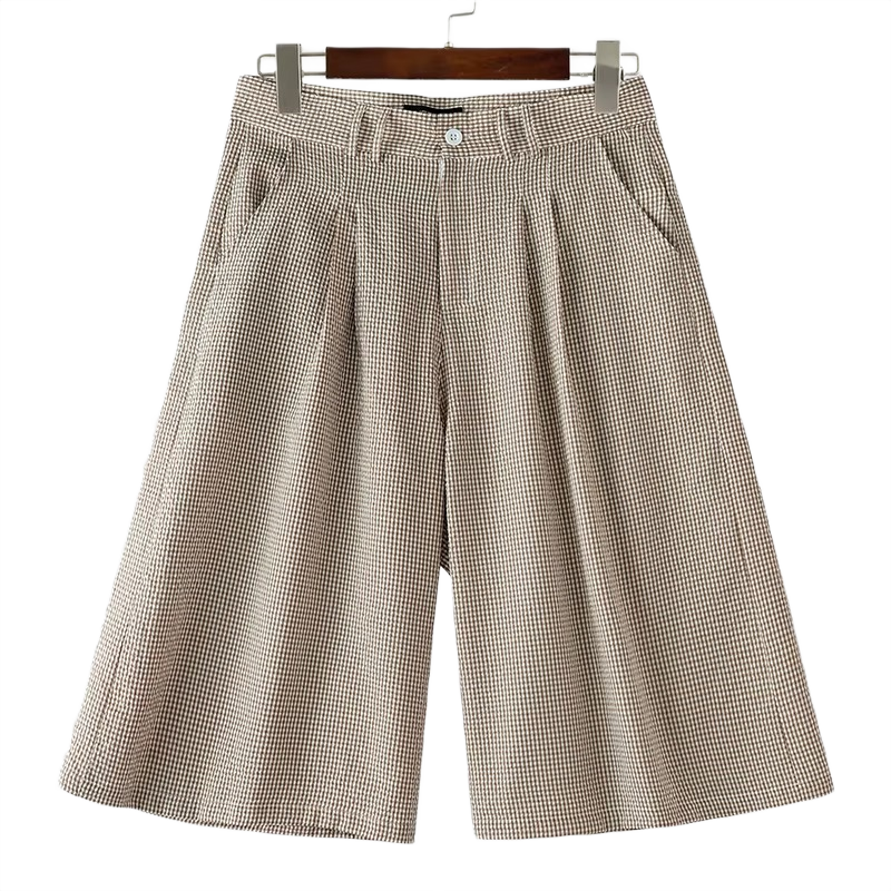 "PLAID" BAGGY SHORTS