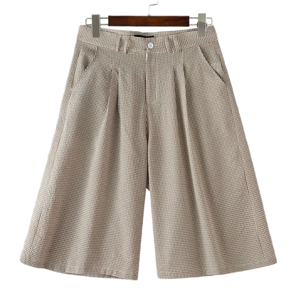 "PLAID" BAGGY SHORTS