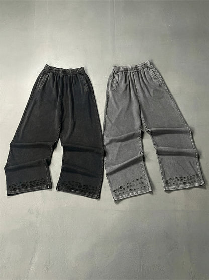 "WASHED AND DISTRESSED" BAGGY SWEATPANTS